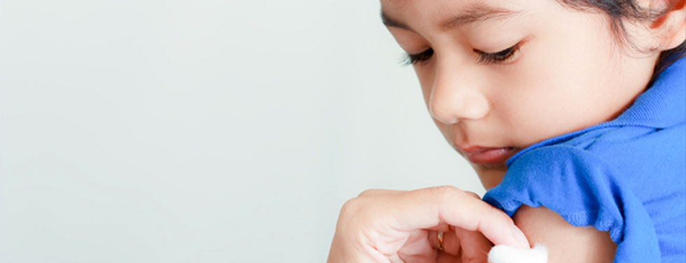 Child receiving vaccination